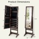 Honhorrs Lockable Mirror Jewelry Armoire, Freestanding MDF Cabinet with Door-Activated LED Lighting