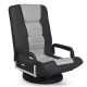 Honhorrs Folding Swivel Floor Gaming Chair with 6 Backrest Positions, Armrests and Mesh Fabric