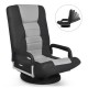Honhorrs Folding Swivel Floor Gaming Chair with 6 Backrest Positions, Armrests and Mesh Fabric