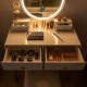 Honhorrs 4-Drawer Vanity with Touch-Dimming Mirror, Three Light Colors and Wireless Audio Speakers