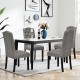 Honhorrs Tufted Dining Chairs, Set of Two with Linen Seats, Rubberwood Legs and Adjustable Foot Pads