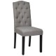Honhorrs Tufted Dining Chairs, Set of Two with Linen Seats, Rubberwood Legs and Adjustable Foot Pads