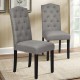 Honhorrs Tufted Dining Chairs, Set of Two with Linen Seats, Rubberwood Legs and Adjustable Foot Pads