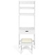 Honhorrs Flip-Top Vanity Mirror, Divided Makeup Storage and Upper Shelves with a Cushioned Stool