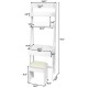 Honhorrs Flip-Top Vanity Mirror, Divided Makeup Storage and Upper Shelves with a Cushioned Stool