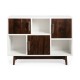 Honhorrs Six-Compartment Storage Sideboard, Mixed Open Display and Enclosed Sections on Pine Legs