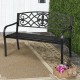 Honhorrs 50-Inch Metal Garden Bench, Powder-Coated Steel with Decorative Back and Rounded Armrests