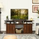 Honhorrs 63-Inch Media Console for TVs up to 70 Inches, Two Cabinets and Removable Center Shelf