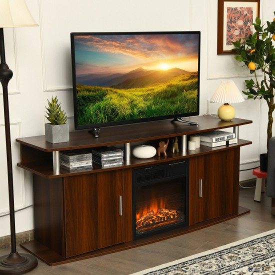Honhorrs 63-Inch Media Console for TVs up to 70 Inches, Two Cabinets and Removable Center Shelf