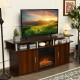 Honhorrs 63-Inch Media Console for TVs up to 70 Inches, Two Cabinets and Removable Center Shelf