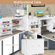 Honhorrs Folding Sewing Workstation, Three Tool Bins and Cabinet Shelves on Lockable Rolling Casters