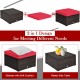 Honhorrs 4-Piece Modular Patio Rattan Seating Set with Ottoman, Removable Cushions and Pillows
