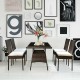 Honhorrs Five-Piece Rattan Patio Dining Set, Glass-Top Table and High-Back Chairs with Tied Cushions