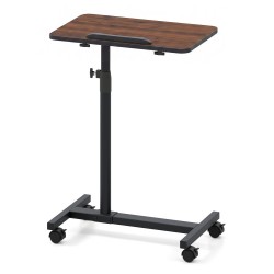 Honhorrs Rolling Overbed Table, Height and Tilt Adjustments with Four Locking Wheels and Side Hook