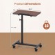 Honhorrs Rolling Overbed Table, Height and Tilt Adjustments with Four Locking Wheels and Side Hook