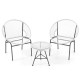 Honhorrs Acapulco Patio Bistro Trio, Rope-Woven Chairs and Tempered-Glass Table on Steel Frames