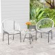 Honhorrs Acapulco Patio Bistro Trio, Rope-Woven Chairs and Tempered-Glass Table on Steel Frames