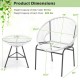 Honhorrs Acapulco Patio Bistro Trio, Rope-Woven Chairs and Tempered-Glass Table on Steel Frames