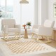 Honhorrs Upholstered High-Back Rocking Chair, Sponge-Padded Seat with Solid Wood Base and Armrests