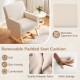 Honhorrs Upholstered High-Back Rocking Chair, Sponge-Padded Seat with Solid Wood Base and Armrests