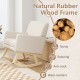 Honhorrs Upholstered High-Back Rocking Chair, Sponge-Padded Seat with Solid Wood Base and Armrests