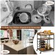 Honhorrs 3-Tier Rolling Serving Cart with 9-Bottle Wine Rack, Stemware Holder and Metal Frame