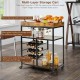 Honhorrs 3-Tier Rolling Serving Cart with 9-Bottle Wine Rack, Stemware Holder and Metal Frame