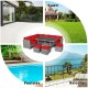 Honhorrs 7-Piece Outdoor Wicker Dining Sofa Set with 3 Loveseats, 3 Ottomans and Dining Table