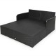 Honhorrs Cushioned Rattan Patio Daybed, Curved Back with Armrests, Aluminum Feet and X-Frame Support