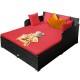 Honhorrs Cushioned Rattan Patio Daybed, Curved Back with Armrests, Aluminum Feet and X-Frame Support