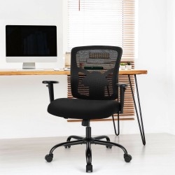 Honhorrs Big-and-Tall Mesh Office Chair, 400-Pound Capacity with Adjustable Lumbar Support and Arms