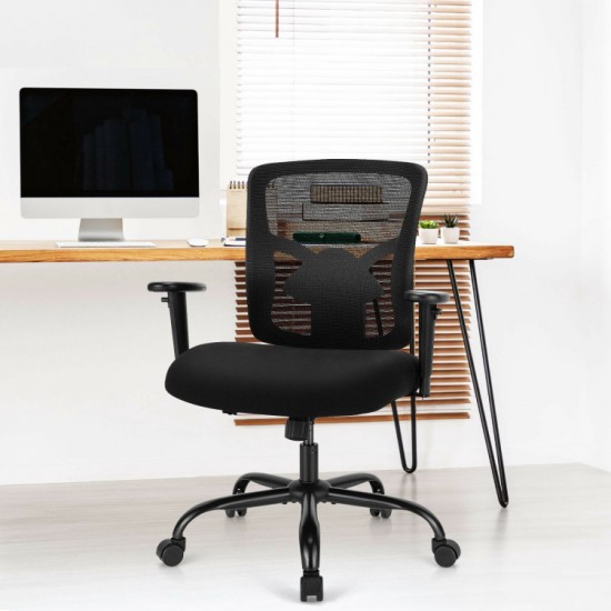 Honhorrs Big-and-Tall Mesh Office Chair, 400-Pound Capacity with Adjustable Lumbar Support and Arms
