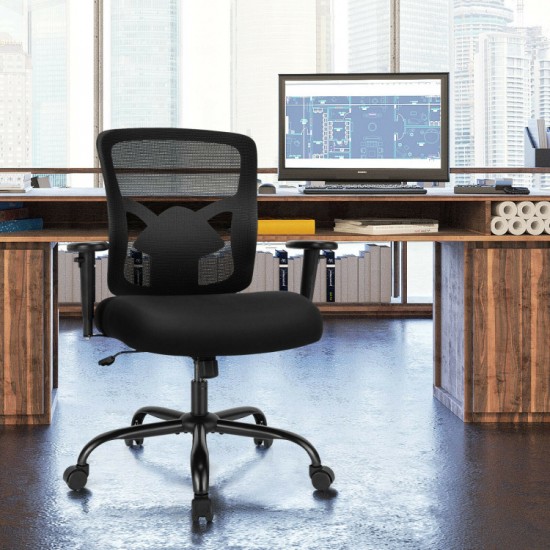 Honhorrs Big-and-Tall Mesh Office Chair, 400-Pound Capacity with Adjustable Lumbar Support and Arms