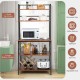 Honhorrs 5-Tier Kitchen Baker's Rack with Upper Hutch Shelves, Retaining Tubes and Adjustable Feet