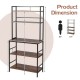 Honhorrs 5-Tier Kitchen Baker's Rack with Upper Hutch Shelves, Retaining Tubes and Adjustable Feet