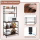 Honhorrs 5-Tier Kitchen Baker's Rack with Upper Hutch Shelves, Retaining Tubes and Adjustable Feet