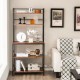 Honhorrs 5-Tier Kitchen Baker's Rack with Upper Hutch Shelves, Retaining Tubes and Adjustable Feet