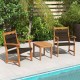 Honhorrs Acacia and Wicker Bistro Trio, Two Angled Armchairs with a Matching Solid-Wood Side Table