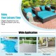 Honhorrs Five-Piece Wicker Patio Seating Set, Loveseat, Two Armchairs and Two Cushioned Ottomans