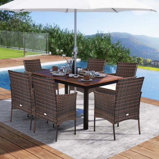 Honhorrs Two PE-Rattan Patio Armchairs, Wide Backrests and Removable Seat Cushions on Steel Frames