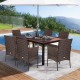Honhorrs Two PE-Rattan Patio Armchairs, Wide Backrests and Removable Seat Cushions on Steel Frames