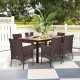 Honhorrs Two PE-Rattan Patio Armchairs, Wide Backrests and Removable Seat Cushions on Steel Frames