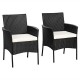 Honhorrs Pair of PE Wicker Patio Armchairs, Steel Frames with Zippered Cushions and Curved Arms