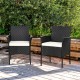 Honhorrs Pair of PE Wicker Patio Armchairs, Steel Frames with Zippered Cushions and Curved Arms