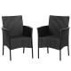 Honhorrs Pair of PE Wicker Patio Armchairs, Steel Frames with Zippered Cushions and Curved Arms