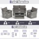 Honhorrs Four-Piece Woven Patio Set, Loveseat and Two Armchairs with Glass Table and Storage Shelf