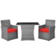 Honhorrs Space-Saving Patio Bistro Set, Tuck-In Cushioned Chairs and a Tempered Glass-Top Table