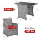 Honhorrs Space-Saving Patio Bistro Set, Tuck-In Cushioned Chairs and a Tempered Glass-Top Table