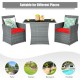 Honhorrs Space-Saving Patio Bistro Set, Tuck-In Cushioned Chairs and a Tempered Glass-Top Table