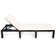 Honhorrs Seven-Position Patio Chaise Lounge, Woven PE Rattan with Cushion Ties and Eight-Leg Support